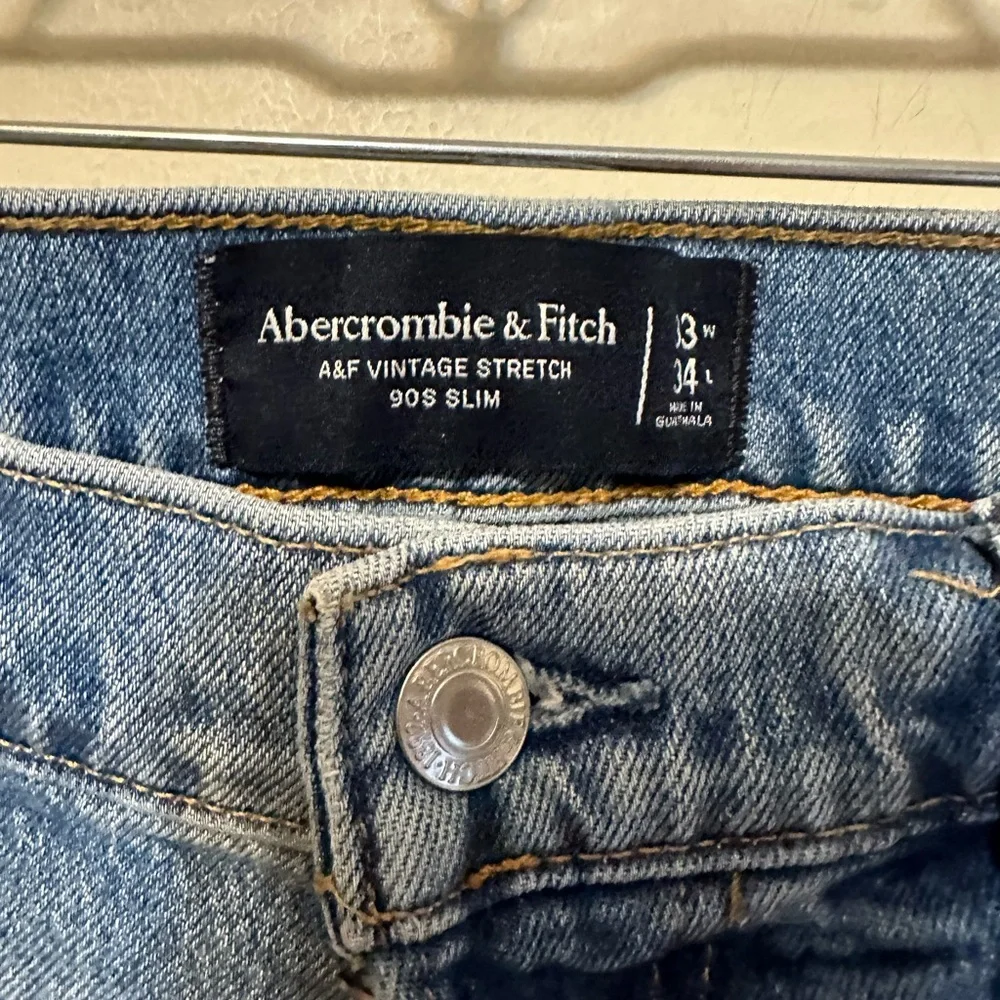 Abercrombie & Fitch Vintage Stretch 90’s Slim Fit Light Wash‎ Denim Men’s 33X34